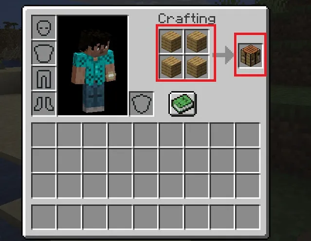 Crafting table-make concrete in minecraft