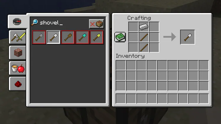 Shovel-make concrete in minecraft