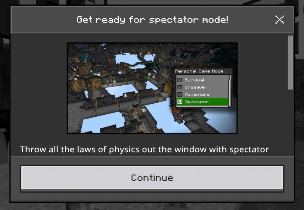 Enter Spectator Mode Minecraft