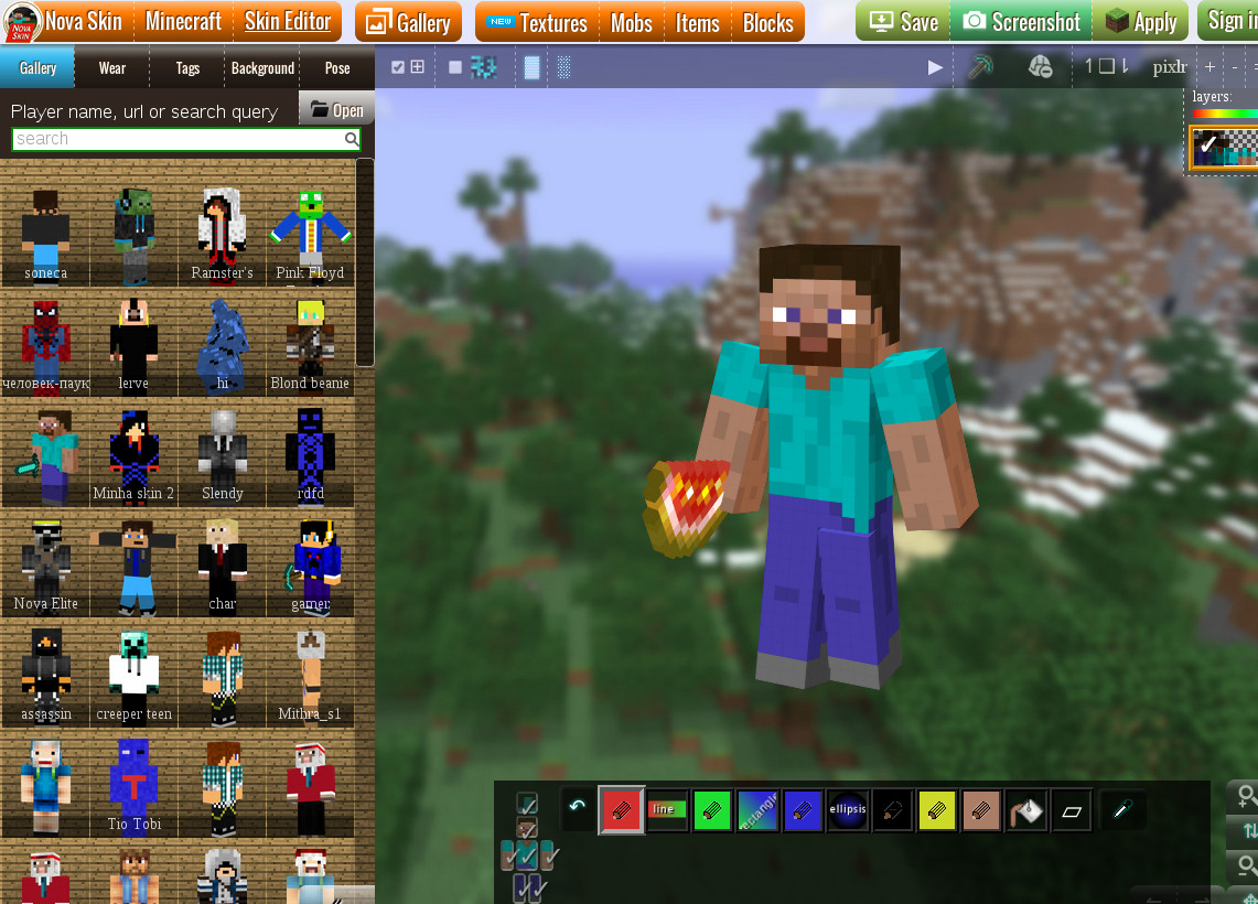 Minecraft Skin Editor Novaskin