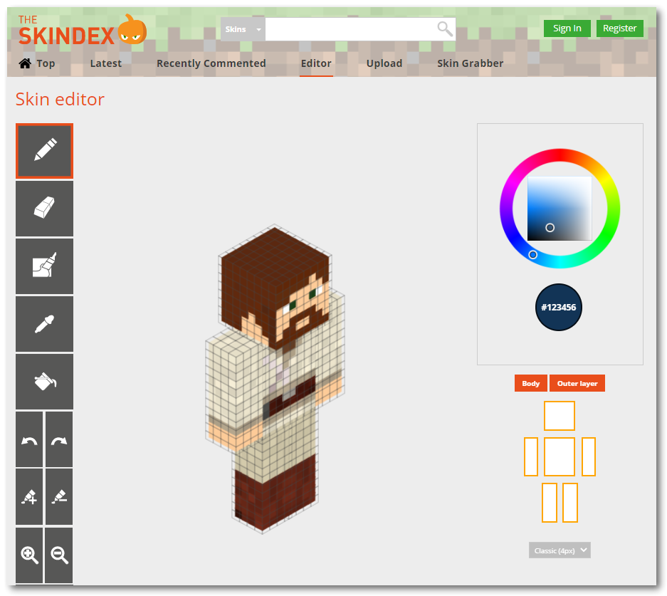 Minecraft Skin Editor Skindex